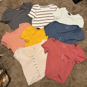 American Eagle Baby Tee Clothing Lot of 8 Size XS and S